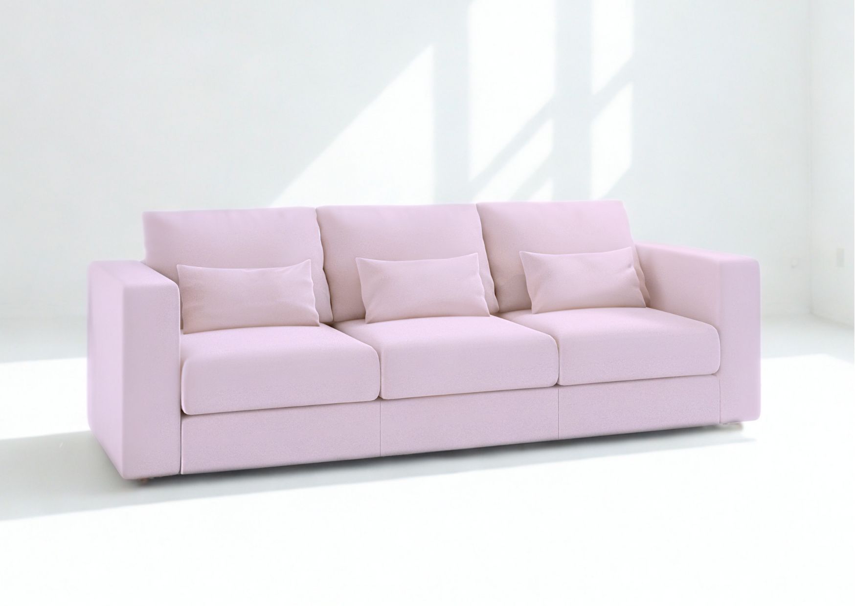 Klasyczna sofa rozkładana w kolorze różowym